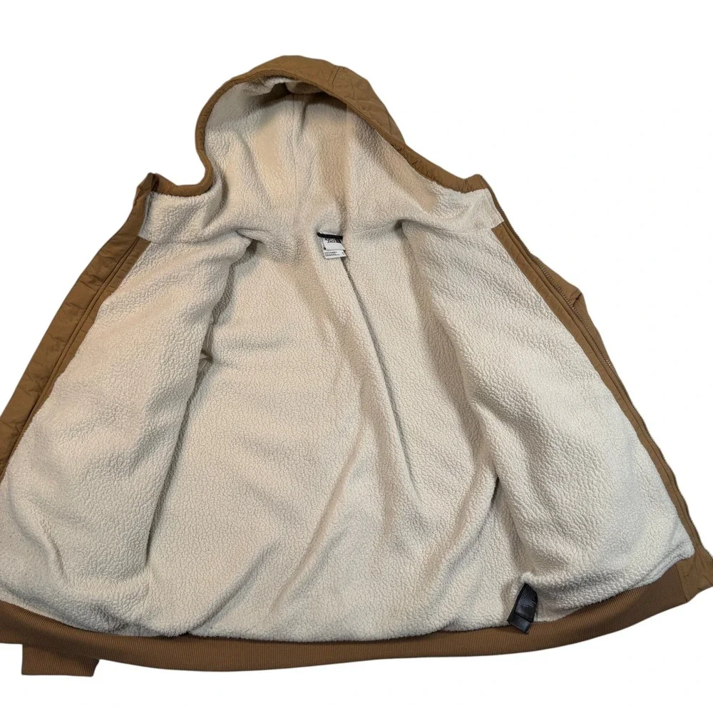 The North Face Cuchillo Full Zip Hoodie Sherpa Lined Jacket Mens Medium Brown